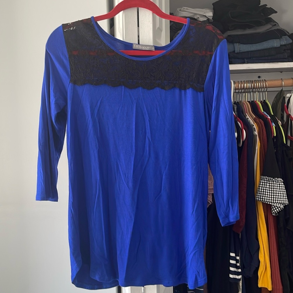 StitchFix loveappella berni lace detail top